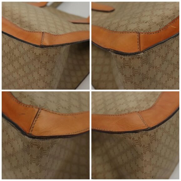 CELINE Macadam Canvas Tote Bag Beige Gold Auth - Picture 15 of 15